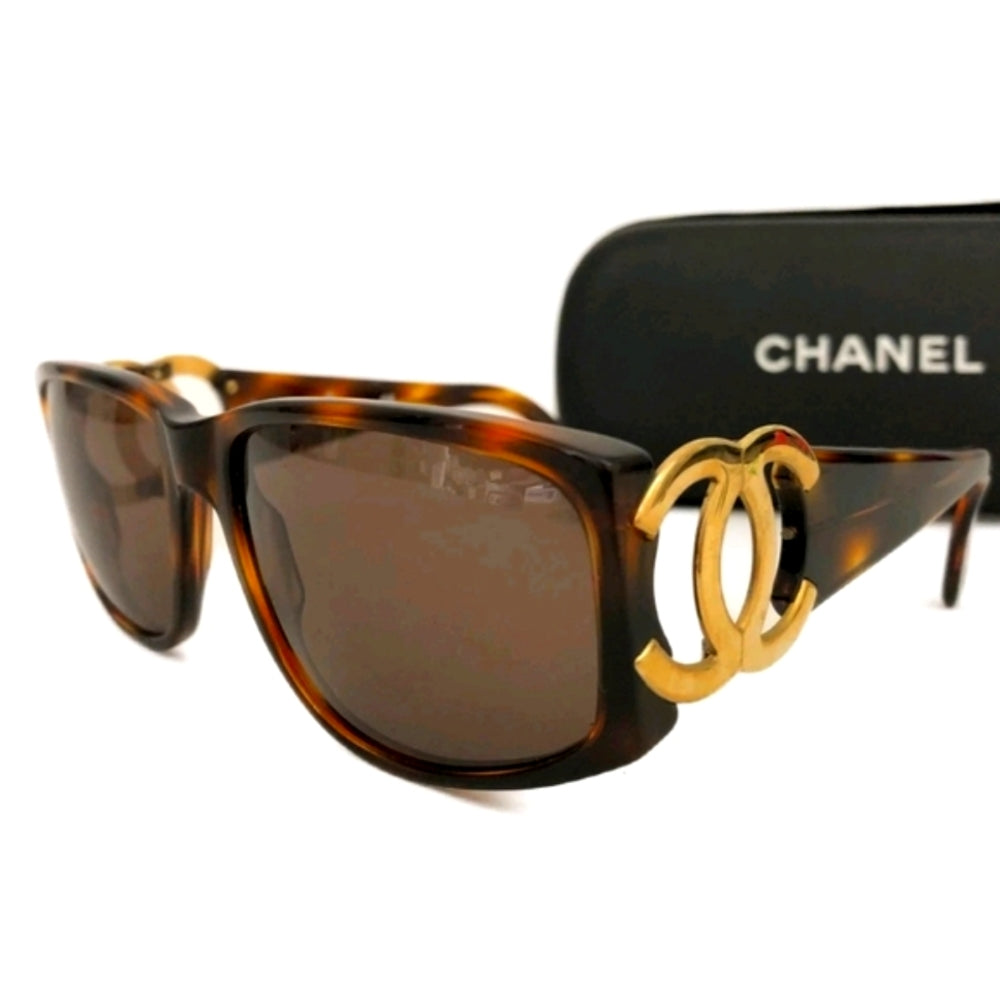 Chanel Tortoise Gold Plated Chanel Vintage Sunglasses